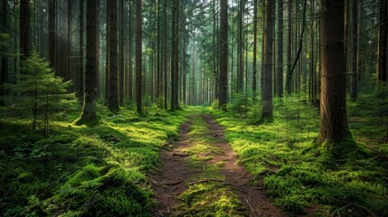 Obraz premium Coniferous Forest View