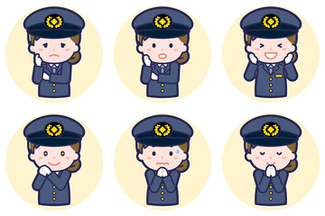 女性運転手のポーズセット_04