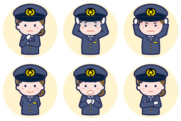 女性運転手のポーズセット_05