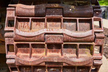 Rusty Tank Tread Close-Up with Natural Light