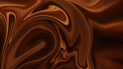 4K Abstract Texture waves of hot chocolate. Deliciously tasty liquid hot chocolate with lava backdrop.