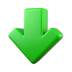 green arrow icon  3d cartoon style illustration   