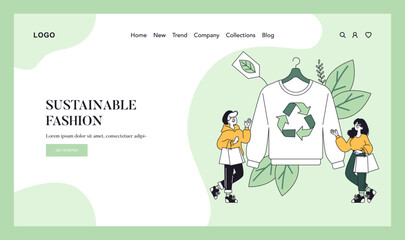 Sustainable Fashion. Flat Vector Illustration