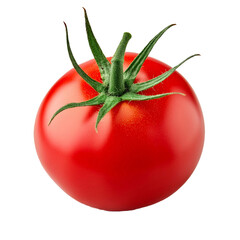 A single red tomate.  Plain background.