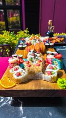 Large Assortment of Various Sushi Rolls