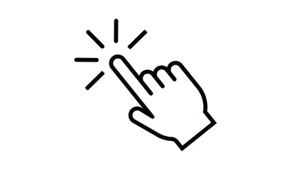 The cursor clicks on a white background