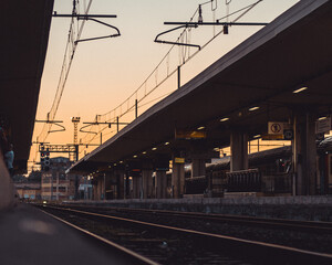 Railway Station at Sunset