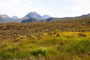 Isle of Skye landscape photography, mountains, sky, and meadows