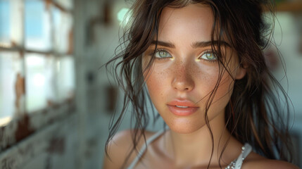 Fototapeta premium beauty brunette posing
