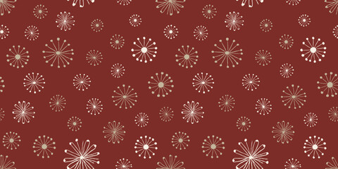 Scandinavian botanical illustration background. Seamless pattern.Vector. 北欧風有機的なイラストパターン