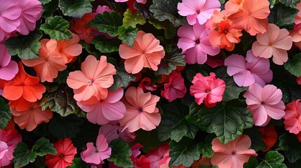 Impatiens Flowers in the Garden