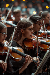 musician playing violin on stage