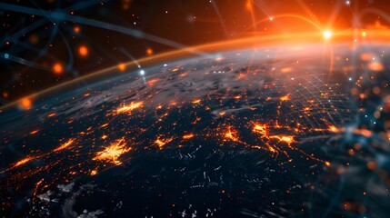 Fototapeta premium Abstract technology background. Global business and communication concept