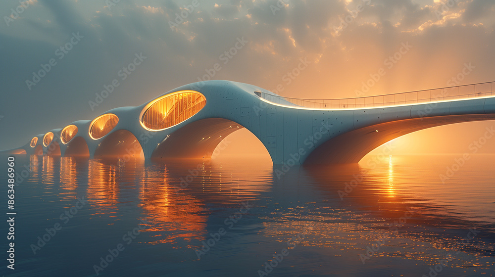 Poster Future concept design of bridge over river