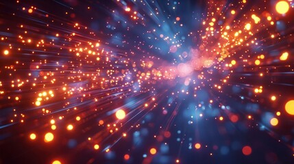 Fototapeta premium Dynamic light in fiber optics high speed