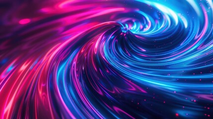 Fototapeta premium Abstract neon light swirl with vibrant colors