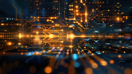 Obraz premium Abstract Tech Background Illustrating Quantum Supremacy