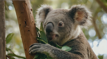 Fototapeta premium a koala bear that is sitting in a tree