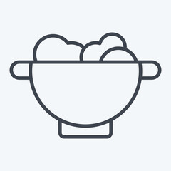 Icon Colander. related to Kitchen Tool symbol. line style. simple design illustration