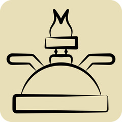 Icon Gas Burner. related to Kitchen Tool symbol. hand drawn style. simple design illustration