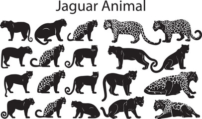 Silhouette Jaguar Animal Vector Collection