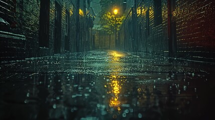 Obraz premium Street Corner in the Dead of Night