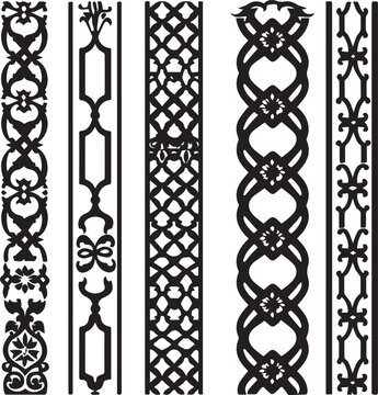 Beautiful Minimal Lase Vector Design. Set of Silhouette Ornament vector illustration.