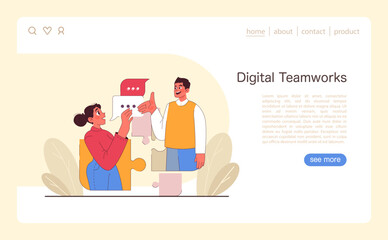 Collaboration concept. Flat vector illustration