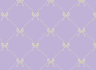 レトロなリボン柄の背景パターンイラスト