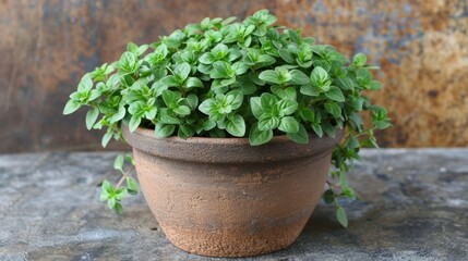 Fototapeta premium Marjoram Plant in Pot 