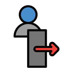 logout icon color or logo illustration outline black filled style