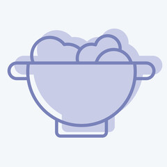 Icon Colander. related to Kitchen Tool symbol. two tone style. simple design illustration