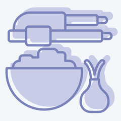Icon Garlic Press. related to Kitchen Tool symbol. two tone style. simple design illustration