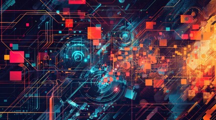 Obraz premium An abstract representation of digital transformation 