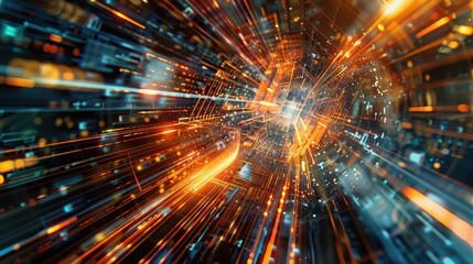 Obraz premium An abstract representation of digital transformation 