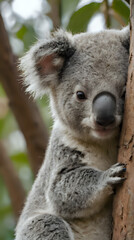 Naklejka premium a koala bear that is sitting on a tree