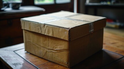 Fototapeta premium Box made of cardboard and adhesive tape