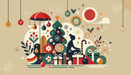 Christmas image concept. Vector illustration.