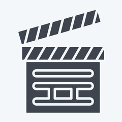 Icon Clapper Board. related to Cinema symbol. glyph style. simple design illustration