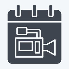 Icon Movie Release Date. related to Cinema symbol. glyph style. simple design illustration