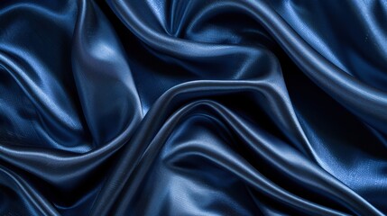 Obraz premium Beautiful dark blue silk satin background