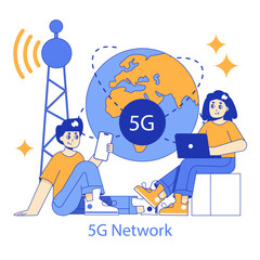 hyperconnectivity. Flat Vector Illustration