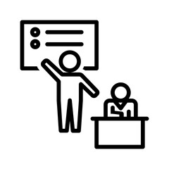 Vector black line icon for Teaching experience