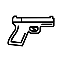 Vector black line icon for Defensive pistol