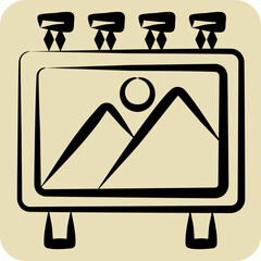 Icon File Poster. related to Cinema symbol. hand drawn style. simple design illustration