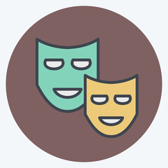 Icon Drama. related to Cinema symbol. color mate style. simple design illustration