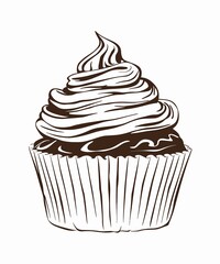 classic cupcake vector silhouette