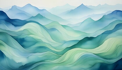 A watercolor background with soft, flowing strokes in shades of blue and green