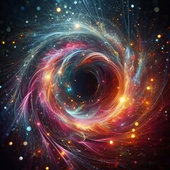 Obraz premium A swirling colorful galaxy space background with glowing stars