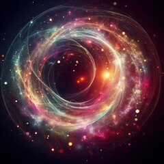Fototapeta premium A swirling colorful galaxy space background with glowing stars